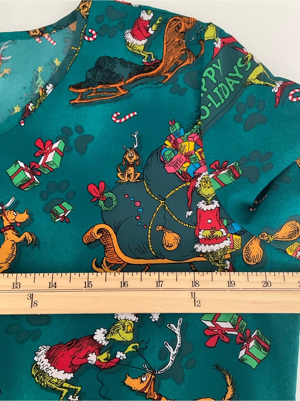 Scrubstar Dr. Seuss "Merry Grinchmas" Holiday Scrub Top - Picture 6 of 9